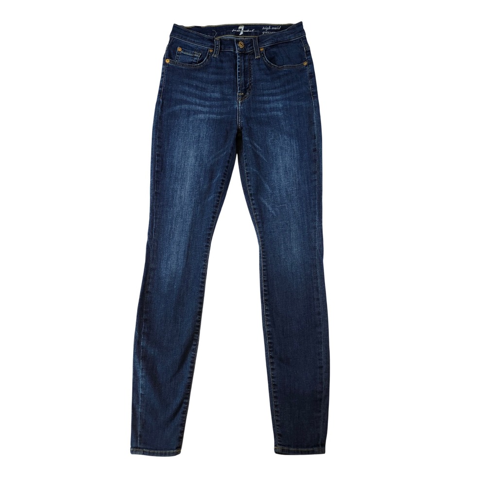 7 For All Mankind Gwenevere Skinny Jean Womens 25 Dark Wash Excellent High Waist